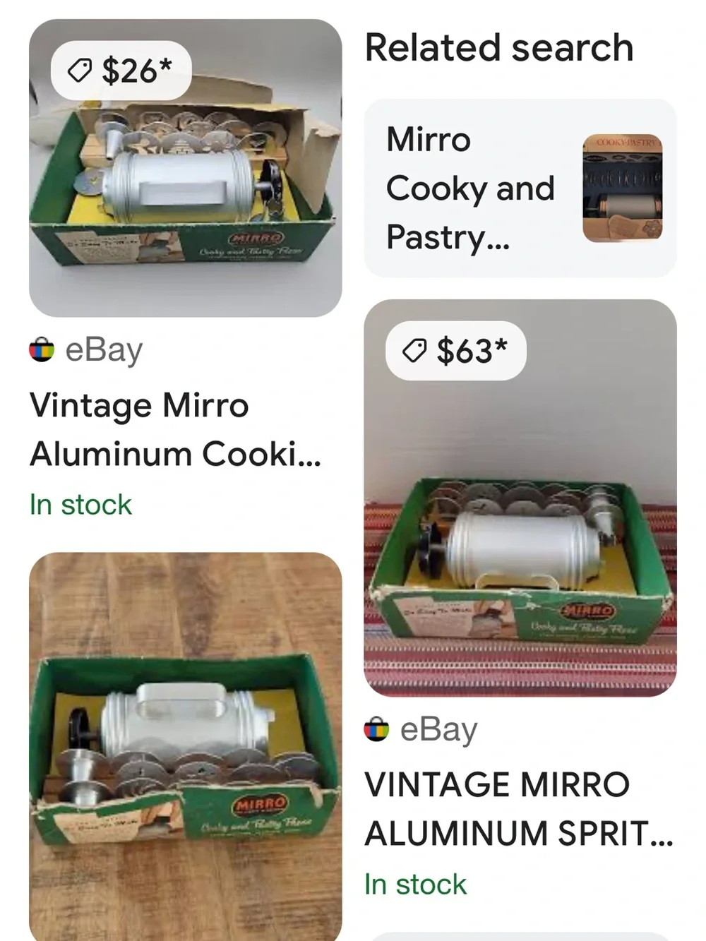 Vintage Mirro Cookie and Pastry Press - Silver 12 designs and 3 pastry tips